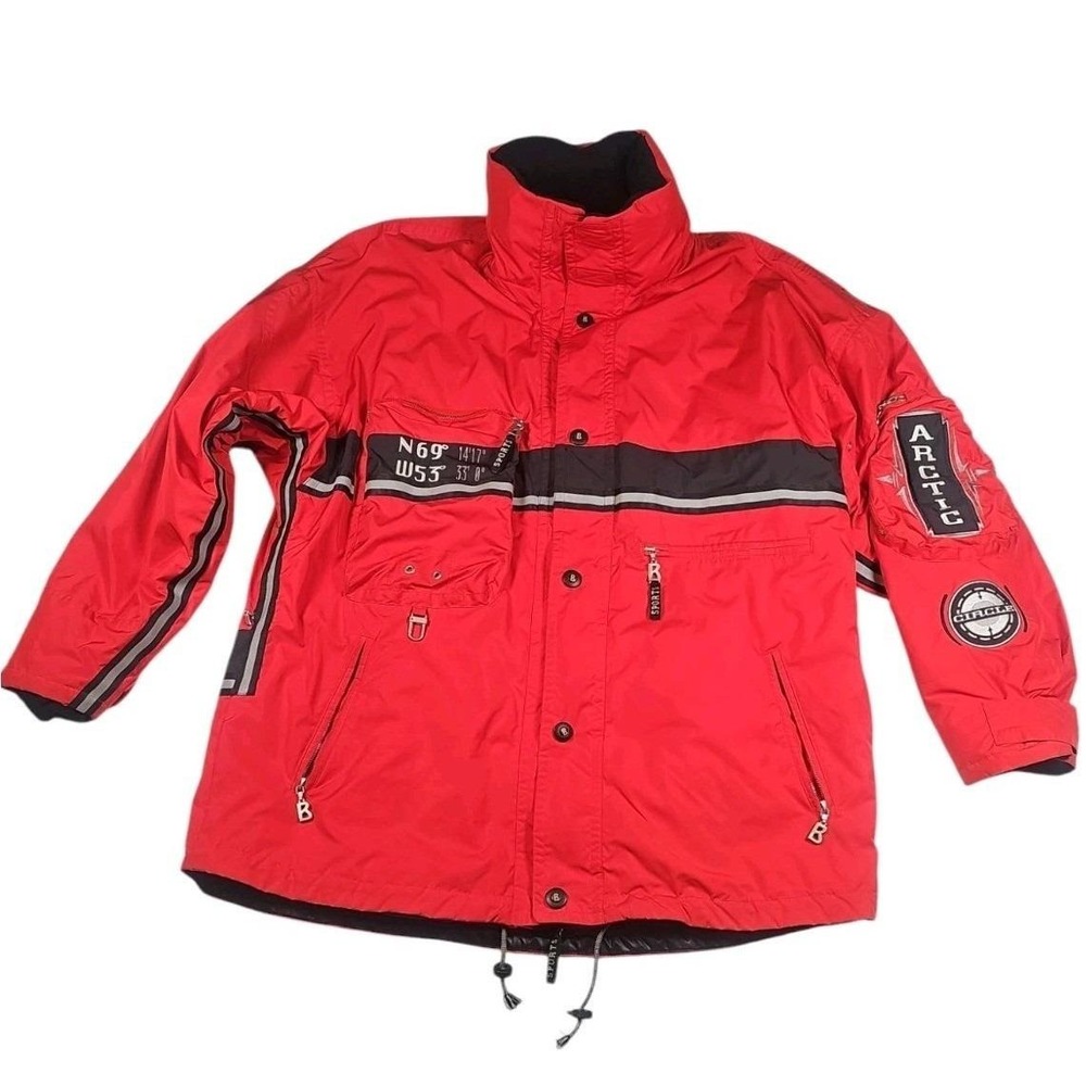 VTG BOGNER Men's Red Hooded Artic Circle Insulated Ski Jacket Sz‎ 44 L Hong Kong